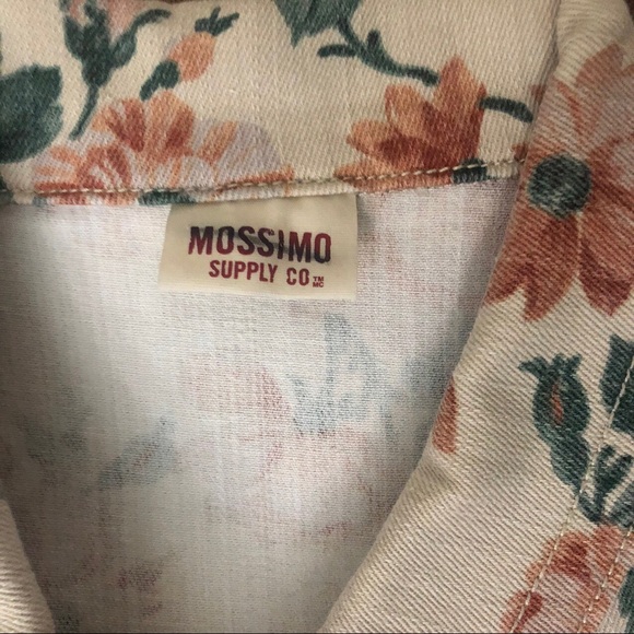 Floral Denim Jacket Cream and Coral Size Small - Picture 4 of 4